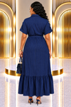THE SAVANNAH STRIPE BELTED MAXI DRESS(NAVY)