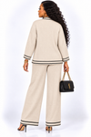 PREORDER 04 – IVORY  3-PIECE KNIT PANT SET