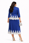 Regal Lace Trim MIYAKI DRESS(Blue)