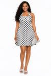 Polka Charm Knit Sweater Dress(Ivory)