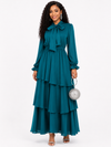 Serenity Layers Maxi Dress(Teal)
