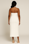Crystal Glam Strapless Bodycon Dress(White)