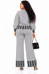 PREORDER 38- GRAY -2PIECE  KNIT PANT SET