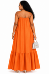 The Garden Bloom Maxi Dress(Orange)