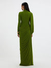 Sculpted Drape Luxe Maxi Dress(Lemon)