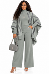 PREORDER 17 - GRAY  3-PIECE  KNIT PANT SET