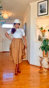 2PIECE White-Brown skirt set.