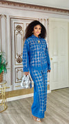 Crystal Grid Denim Set