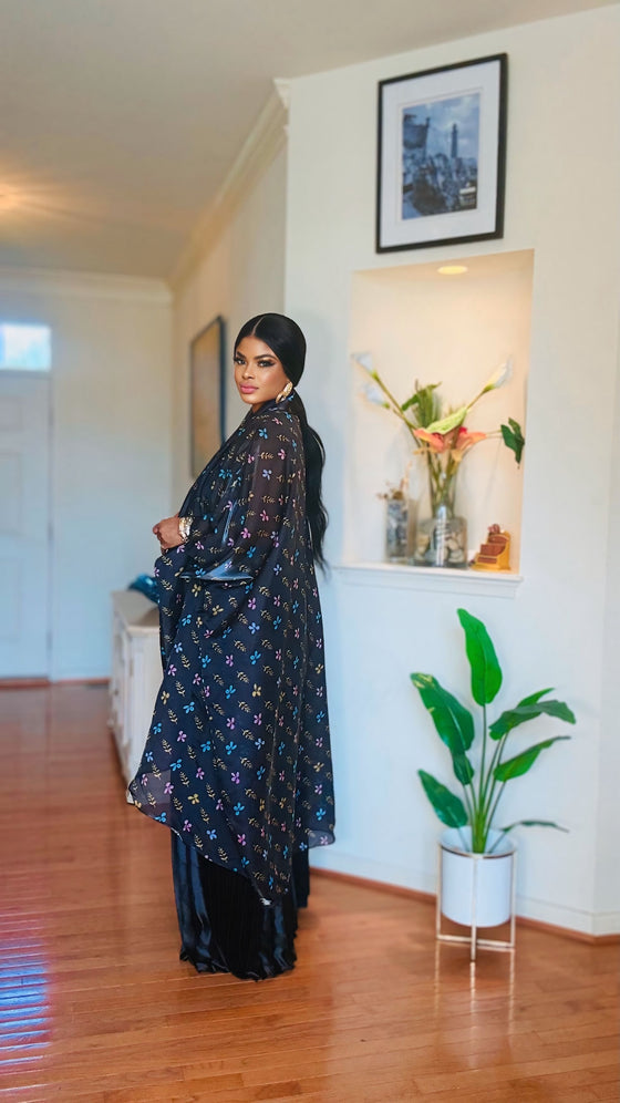 Elegant Draped Blouse & Pleated Pants Set🌸✨(BLACK)