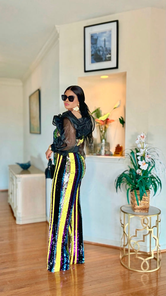 Glam Sequin Colorful Jumpsuit