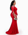Red Empress Couture Beaded Mermaid Gown