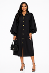 Golden Muse Luxe Shirt Dress(Black)