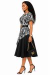 Midnight Zebra Grace Dress(Black/white)