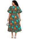 Timeless Charm Wrap Midi Dress(checkered)