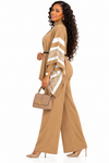 PREORDER 23 - BROWN 3-PIECE  KNIT PANT SET