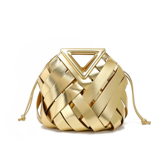Woven Geometric Handle Bag