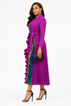 Aurora Sculpt Pleated MIYAKI Dress(fuchsia pink)