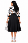 Elegant Grace Bow Midi Dress(Black)