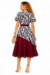 Wine Zebra Luxe Midi Dress
