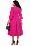 Sophisticated Grace Midi Dress(pink)