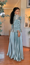 COUTURE ELEGANT 3PCS PLEATED SKIRT SET(MINT GREEN)