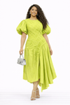 Lime Luxe Contour Midi Dress