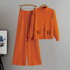 Bold Comfort Zip-Up Knit Set(Orange)