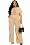 Royal Crystal Signature Pant Set(khaki)