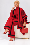 PREORDER 02 – RED 3-PIECE KNIT PANT SET