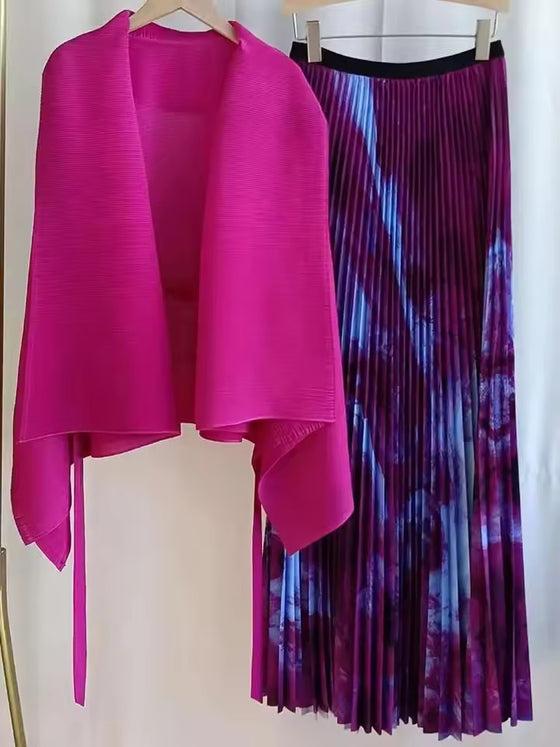 multiple colors MIYAKI skirt set