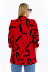 Red abstract blazer