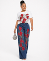 🌺 Ruby Bloom Luxe Stretch Denim Set(Blue)