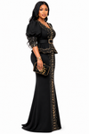 Black Empress Couture Beaded Mermaid Gown