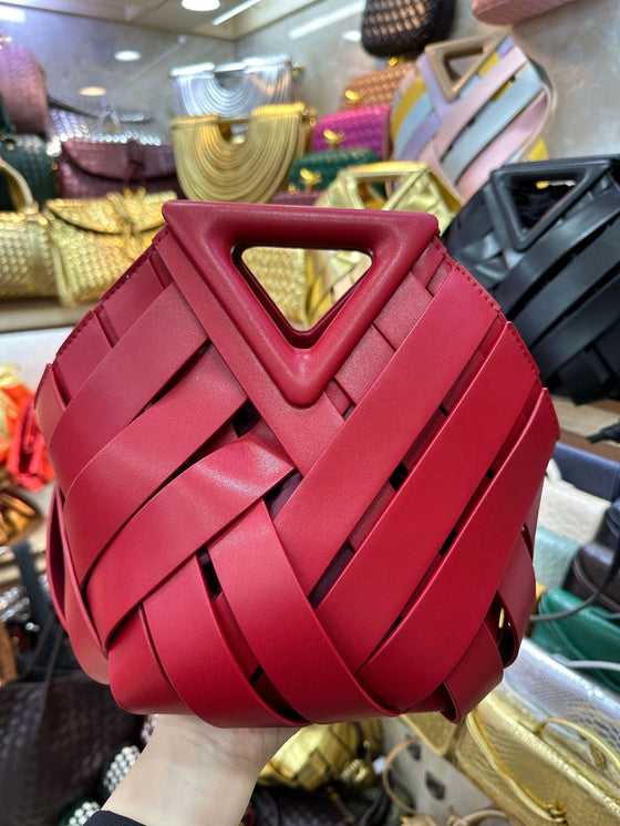 Woven Geometric Handle Bag