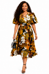 Timeless Charm Wrap Midi Dress(Multi Color )