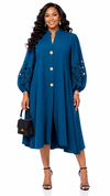 Lace Sleeve Grace Midi Dress(blue)