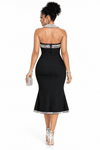 Pearl Sculpt Bandage Dress(Black)