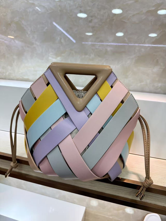 Woven Geometric Handle Bag