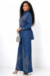 2 piece Crystal Pathway Denim pant Set