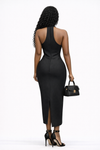 Black Midnight Blossom Sculpt Gown