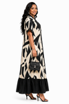 Iconic Flow Maxi Dress(Black/Beige)