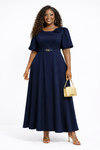 Rosette Grace belted Maxi Dress(black)