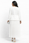 Pure Grace Pleated Skirt Set(Ivory white)