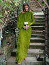 Sculpted Drape Luxe Maxi Dress(Lemon)