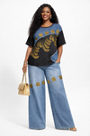 Royal Luxe Wide-Leg Denim Set