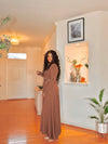 Mocha Turtleneck Flowy Maxi