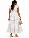 The Royal Pleated Tier Couture Maxi Dress(white)
