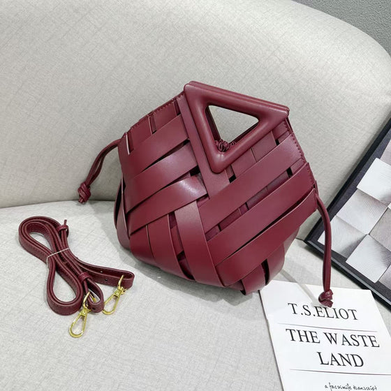 Woven Geometric Handle Bag