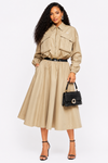 Luxe Utility Skirt Set(Khaki)