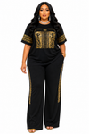 Royal Heritage Luxe Pant Set(black)